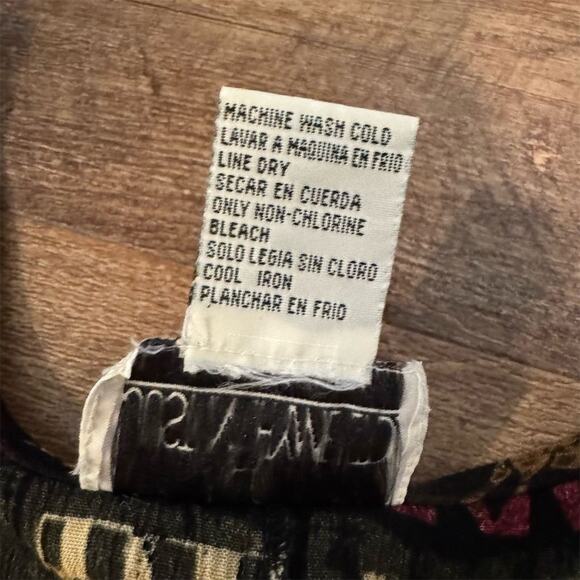 VTG 90s Just in Thyme Sleeveless Midi Shift Dress 8 Tie Back Giraffe Geo Print - Picture 5 of 7